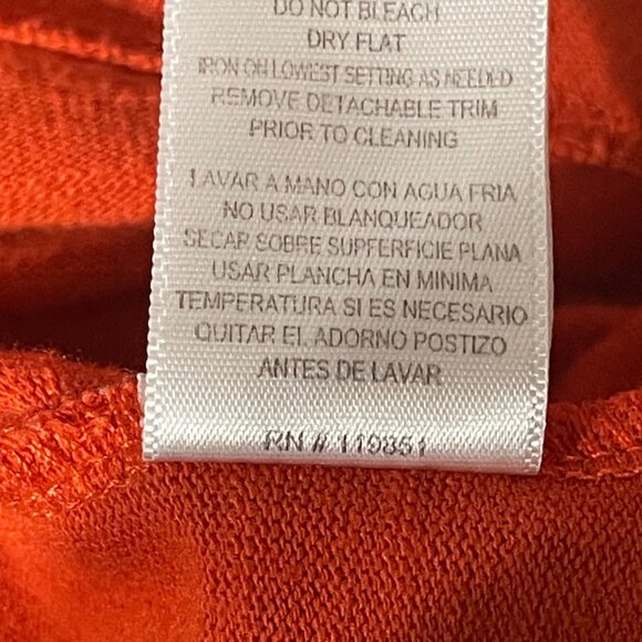 Rust Orange Halo Womens Size L Top W/ Lace Detailing 3/4 Sleeves & High-Low Hem - Picture 7 of 8